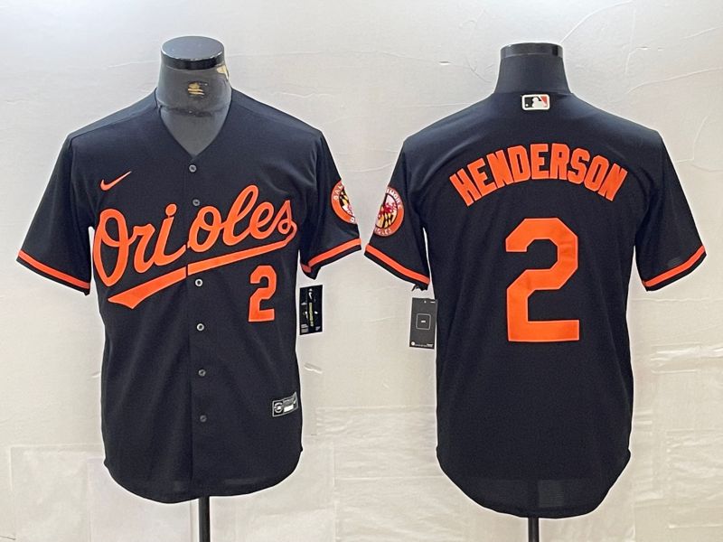 Men Baltimore Orioles #2 Henderson Black 2024 Nike Game MLB Jersey style 1->baltimore orioles->MLB Jersey
